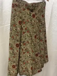 ボタニカル柄キュロットガウチョパンツ/膝丈大人カジュアルペイズリーショートパンツのサムネイル