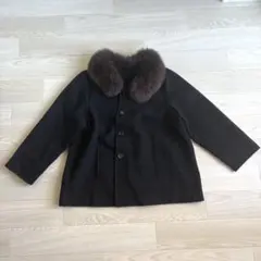 ビッグ ファー コート 大きめサイズ　キレイめ　ショート丈　アウター ブラック