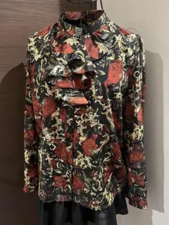 レトロ 古着 フリルブラウス