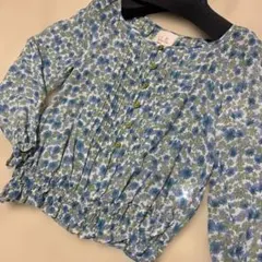 Sybilla 花柄 ピンタック コットンシルク シフォンブラウス Mのサムネイル
