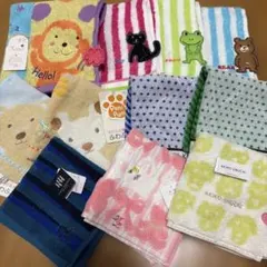 タオルハンカチ まとめ売り 10枚セット　新品未使用 AKIKO OBUCHIのサムネイル