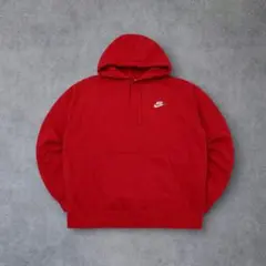 NIKE スウェットパーカー 刺繍ロゴ フーディ プルオーバー 赤L