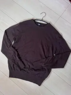 h*m様 ユニクロ　エクストラファインメリノクルーネックセーター　ダークブラウン