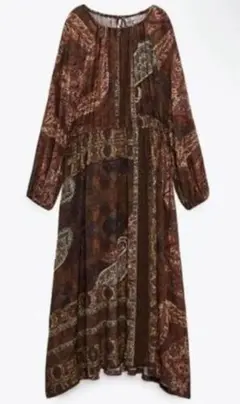 希少ZARAアンティーク ペイズリー柄 ロングワンピース極 美品M最終値下げ