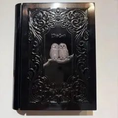 2026年KALDI カルディ　魔法辞書缶　白フクロウ　黒猫　空き缶　小物入れ