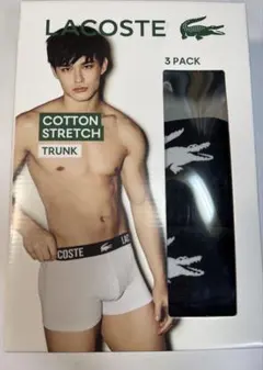 LACOSTE コットンストレッチ トランクス 2枚セット サイズM