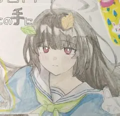ブルアカ カズサ 手描きイラスト色紙 - メルカリ