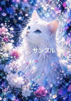 一作限り】光あふれる花園で見上げる白猫 白猫 Q156 - メルカリ