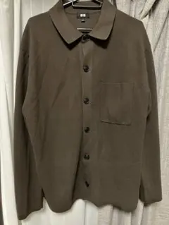 UNIQLOミラノリブシャツカーディガン ブラウン　Lサイズ