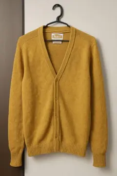 used マスタード ニットカーディガン Vネック ウール系 秋冬