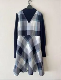 ブルーレーベル　チェックワンピース 36