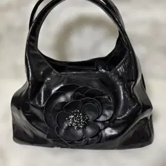 Bel Paci トートバッグ ブラック 花モチーフ - メルカリ