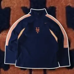 [美品]90sNIKE×MLB New York Mets ハーフジップ刺繍ロゴ