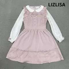 i575◯ LIZLISA ピンク ひざ丈ワンピース 長袖 ロリータのサムネイル