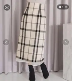 MISCH MASCH 2025秋冬新作 フロッキーチェックタイトスカート