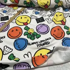 大柄ニコちゃん裏起毛ニット生地