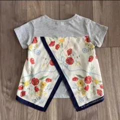 Seraph 花柄バックシフォンTシャツ デニムスカート　2枚セットのサムネイル