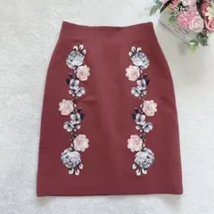 ココディール タイトスカート 花柄刺繍 シンプル レディース ボトム カジュアルのサムネイル