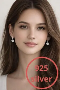 新品ハート型チャーム シルバーピアス