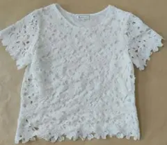 ROPÉ PICNIC レース花柄 Tシャツ 38 ホワイト