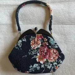 美品【ヴィンテージ】和装 ビーズ がま口 ハンドバッグ - メルカリ