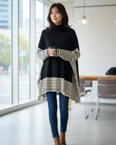 antiquaアンティカデザインドルマンニット大きいサイズ3L4L5Lハイネック