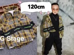 新品　チェックブラウス　チェックのシャツ　長袖　男の子　120cm