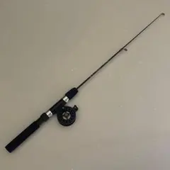 62cm コンパクトロッド　リール付き　短竿　黒　ブラック　穴釣り　ワカサギのサムネイル