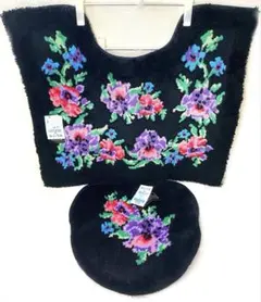 未使用 レイクアルスター フラワー トイレ マット カバー セット シェニール織