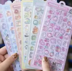 ボンボンドロップ風シール3Dシール ぷくぷくシール 立体シール 6種類SET