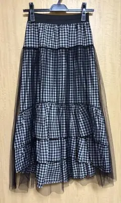 チェック✖️チュール　スカート