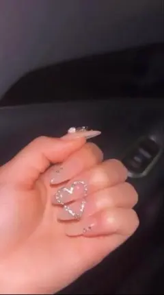 ハートネイル セルフネイルチップ 乳白色 ベージュ10本