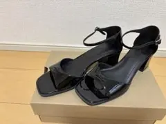 Coachブラックエナメルオープントゥサンダル