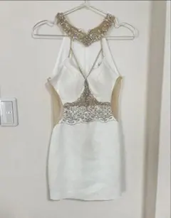 AR ANGELS タイトドレス S ホワイト・ベージュ