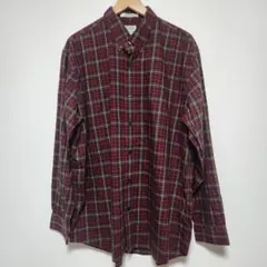 ​【L.L.Bean】XL 90s~ 形態安定 チェック ボルドー 希少サイズ