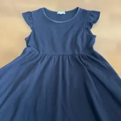 anyFAM ネイビー フリル袖ワンピース 130