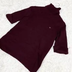ポールスミス　タートルネックニット　半袖　ワインレッド　Mサイズ