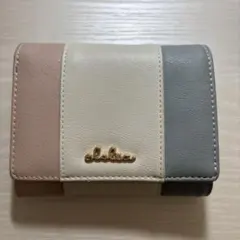 ストライプデザイン 二つ折り財布
