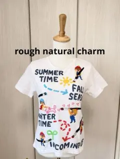 rough 半袖Tシャツ ホワイト　森ガールナチュラル系　アップリケ系　刺繍のサムネイル