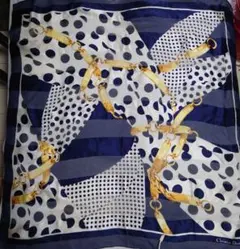 Christian Dior　ドット柄　シルクスカーフ　大㉛