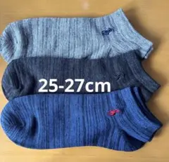 新品POLO RALPH LAURENスニーカーソックス 3足組25-27cm⑤