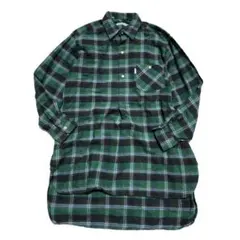 【60s】Euro製 L'Hermine チェック柄 グランパシャツ グリーン