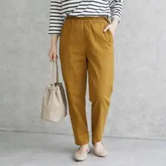 スタディオクリップ【L】イージーパンツ マスタード テーパード ウエストゴム