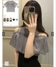 GRL グレイル 袖2Wayショルダーオープンニットブラウス［mb1573］のサムネイル