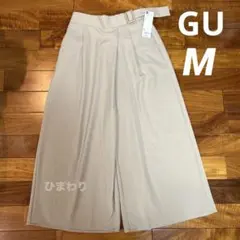 No.5014 GU ジーユー ラップ ワイド アンクル パンツ ベージュ M