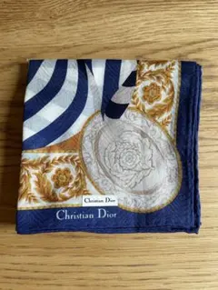 Christian Dior ハンカチ ミニスカーフ　ネイビー系