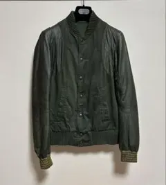 BALMAIN テディレザージャケット グリーン サイズ44