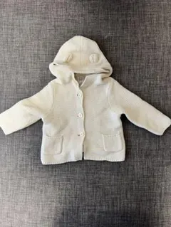 baby GAP フード付きカーディガン 6-12ヶ月 ホワイト