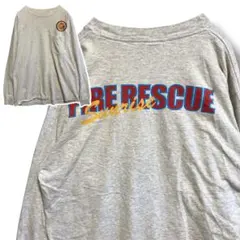 FBQZ ロゴ Tシャツ 長袖 ロンT USA製 90s 消防士 海外 ポケット