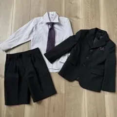 男児110サイズ　フォーマルスーツ3点セット　ショートパンツ　ネクタイおまけ